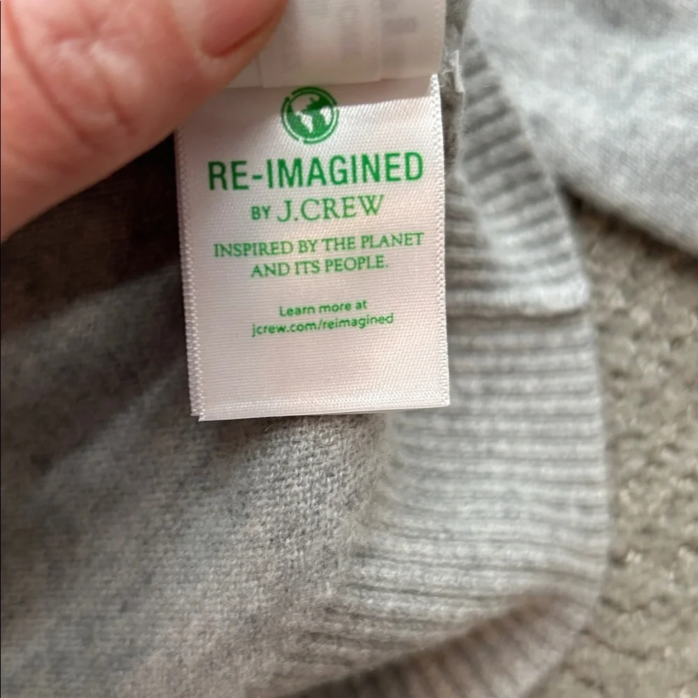 J.Crew Cashmere Cardigan Womens Small Gray Cropped Button Front